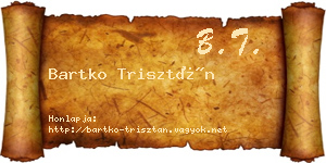 Bartko Trisztán névjegykártya
