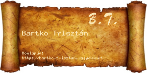 Bartko Trisztán névjegykártya